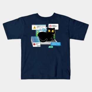 Cat on Laptop Glitch Kids T-Shirt